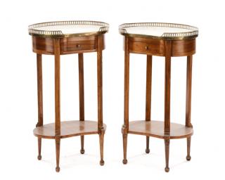 Appraisal: Pair Louis XV Style Kidney Bean Side Tables French late