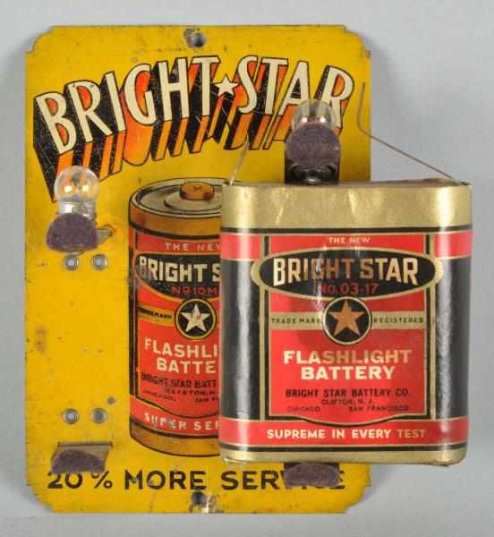 Appraisal: Tin Bright Star Battery Display Description Circa s Includes original