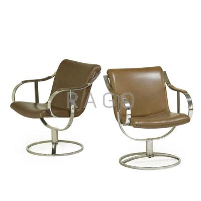 Appraisal: GARDNER LEAVER STEELCASE Pair armchairs Condition Report