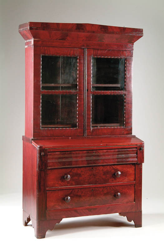 Appraisal: TWO PIECE MAHOGANY TH CENTURY SECRETARY Bottom section with three