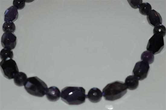 Appraisal: A FACETED AMETHYST BEAD NECKLACE