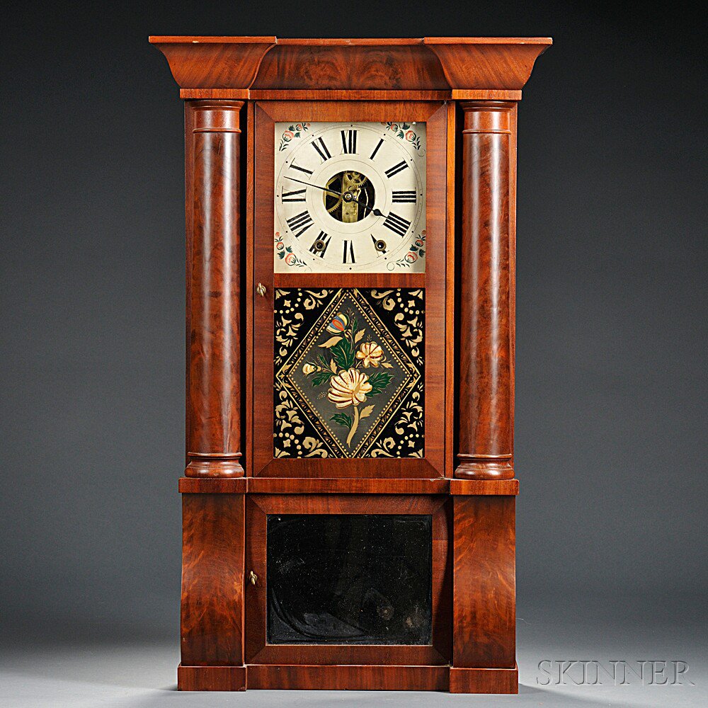 Appraisal: Daniel Pratt Jr Column and Cornice Shelf Clock Reading and