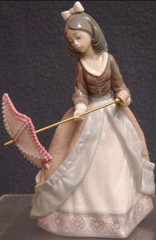 Appraisal: Lladro porcelain figurine young girl with parasol D N c