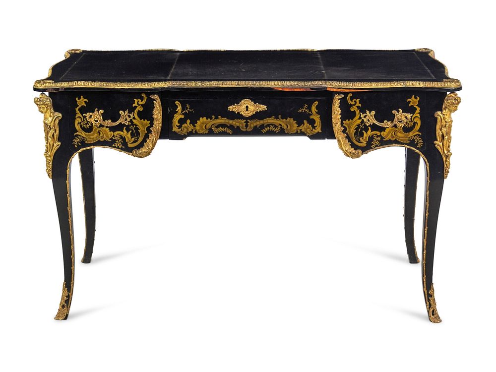 Appraisal: A Louis XV Style Gilt Bronze Mounted Lacquered Bureau Plat