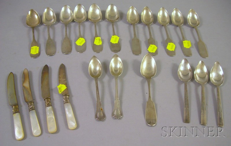 Appraisal: Group of Coin Sterling and Silver Plated Flatware including twelve