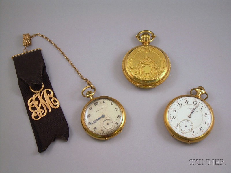 Appraisal: Two kt Gold Open Face Pocket Watches and a kt