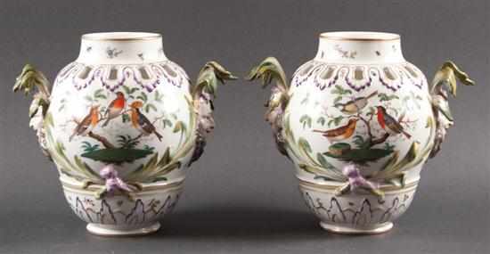 Appraisal: Pair of KPM Berlin painted porcelain potpourri jars late th