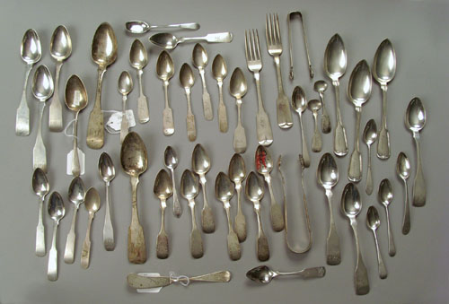 Appraisal: American coin silver flatware to include examples by Megear Hopper