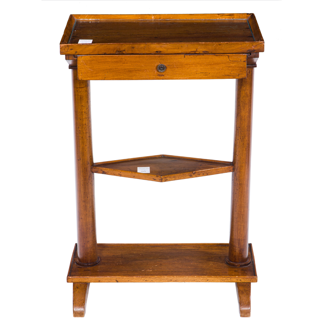 Appraisal: A BIEDERMEIER TIERED SINGLE DRAWER STAND CIRCA A Biedermeier tiered