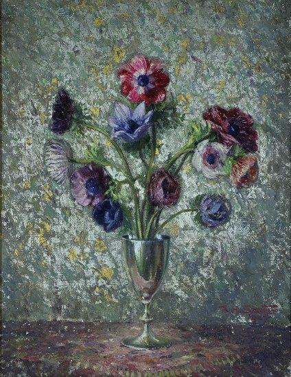 Appraisal: Rudolf Helmut Sauter Still life with Anemones in a Silver