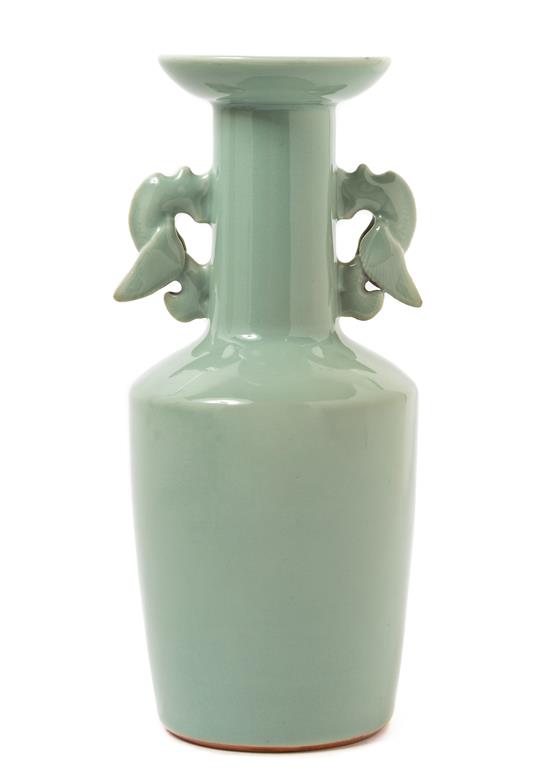 Appraisal: Sale Lot A Chinese Longquan Celadon Glazed Porcelain Mallet-Form Vase