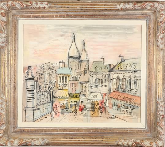 Appraisal: French city scene oil on canvas x SLR Cobelle Artist