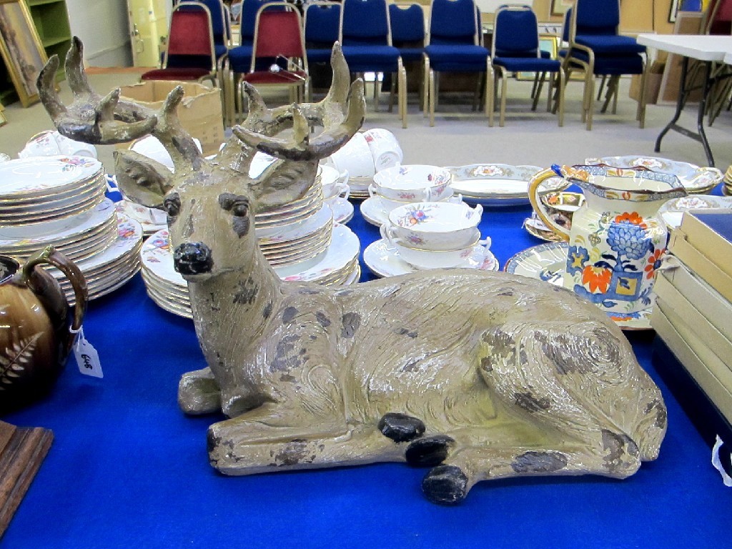 Appraisal: Goldscheider style large figure of a deer