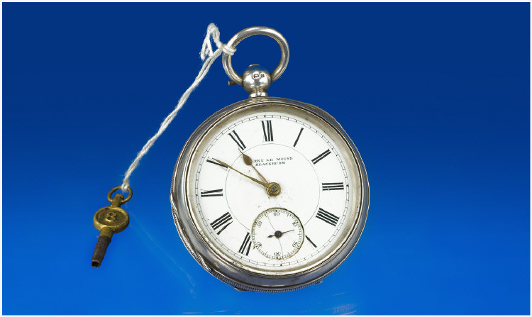 Appraisal: Edwardian Silver Pocket Watch with Key mm hallmark Birmingham Harry