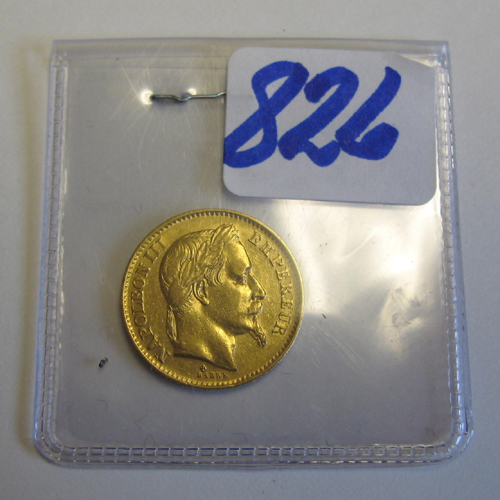 Appraisal: A FRENCH FRANKS GOLD COIN dated with profile of Napoleon