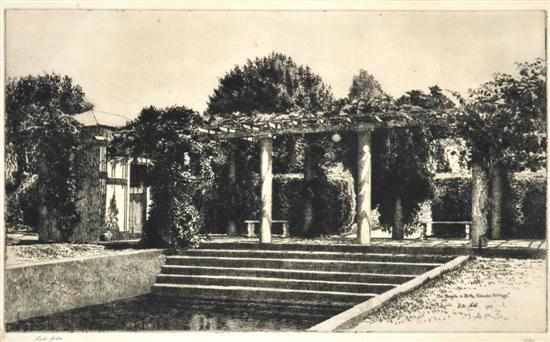 Appraisal: VICTOR COBB - The Pergola and Bath Coombe Cottage etching