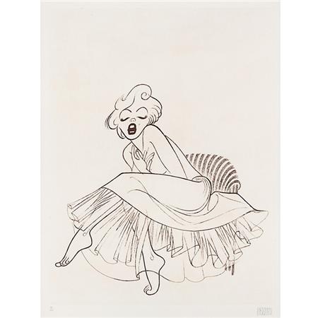 Appraisal: Al Hirschfeld MARILYN Etching printed in brown Estimate -