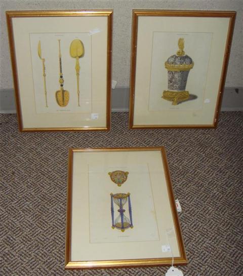 Appraisal: GROUP OF THREE PRINTS Print each x in Framed A