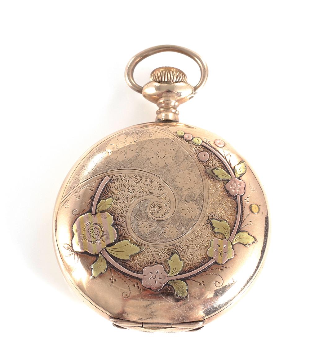 Appraisal: Waltham gold pocket watch circa tri-color K gold hunter case