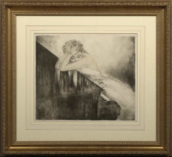 Appraisal: Louis Icart French - Waltz Dream etching and aquatint with