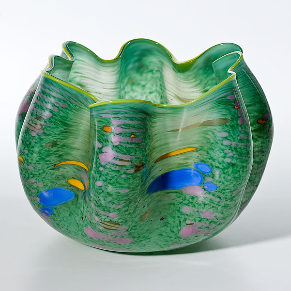 Appraisal: Dale Chihuly American b A blown Macchia basket having a