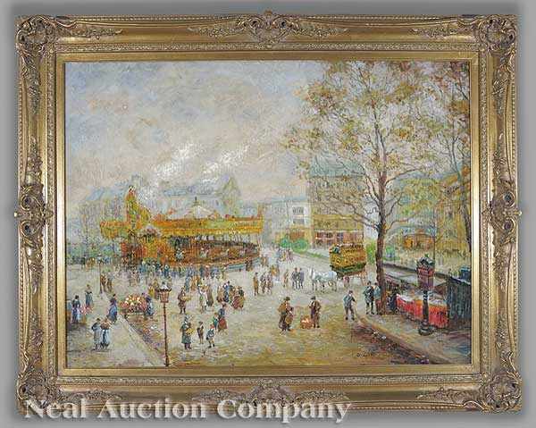 Appraisal: George Nignet French b The Carousel oil on canvas signed