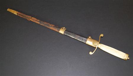 Appraisal: A Naval dirk gilt brass fittings the hilt with grotesque