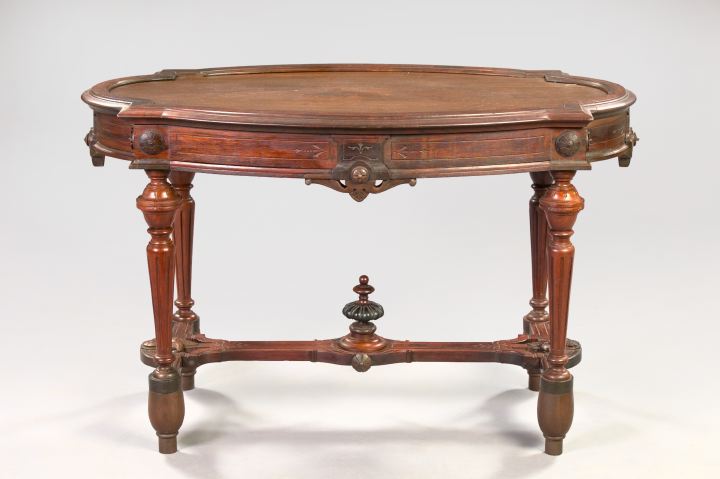 Appraisal: American Renaissance Revival Rosewood and Walnut Center Table third quarter