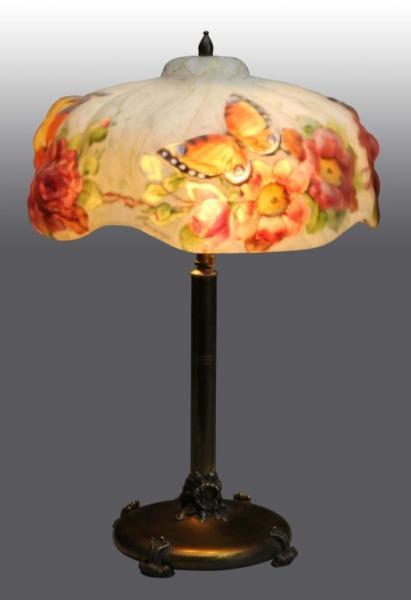 Appraisal: Puffy Pairpoint Lamp with Butterflies Description Dated Signed Pairpoint Lamp