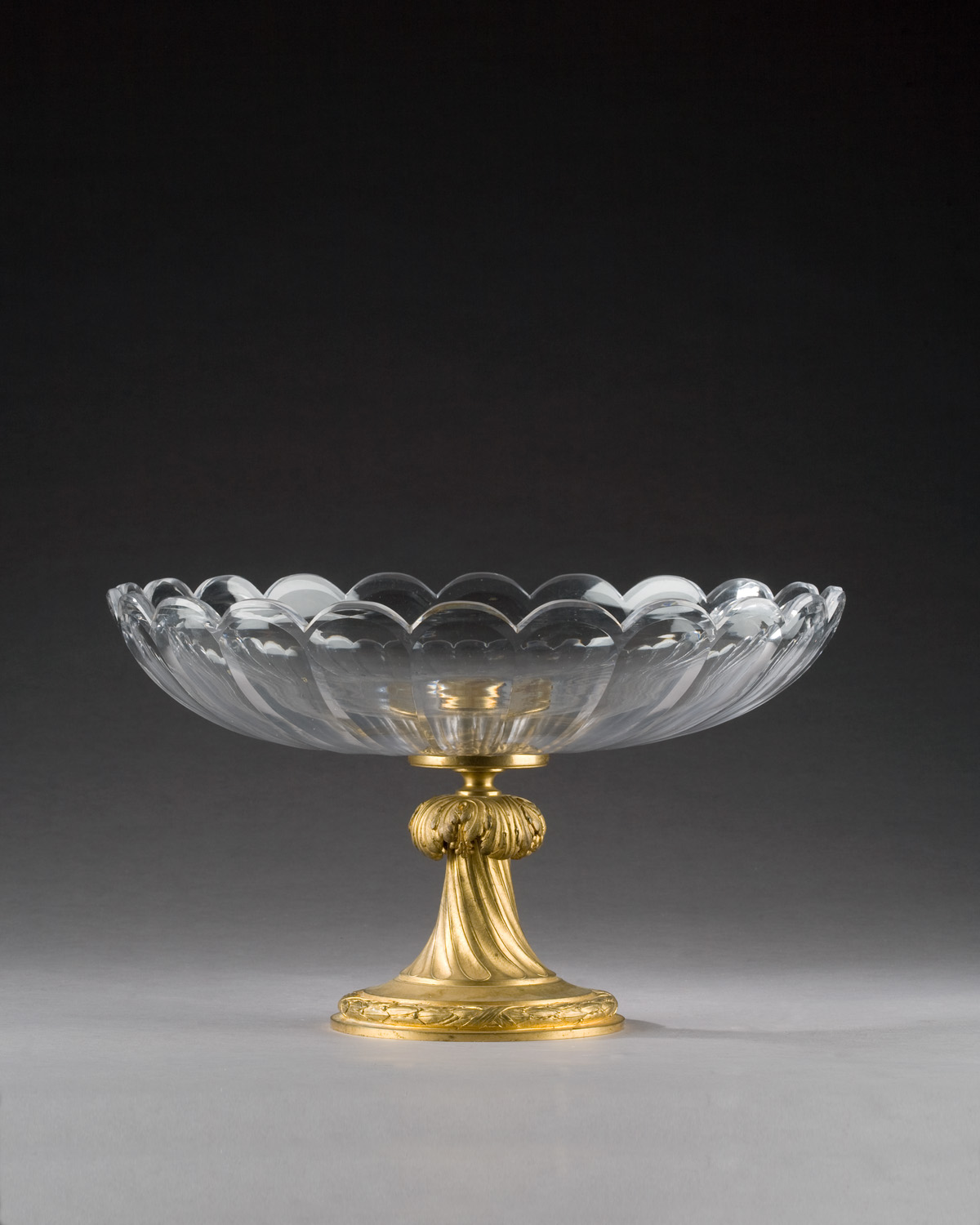 Appraisal: EARLY FRENCH CRYSTAL AND ORMOLU LARGE COMPOTE POSSIBLY BACCARAT OR