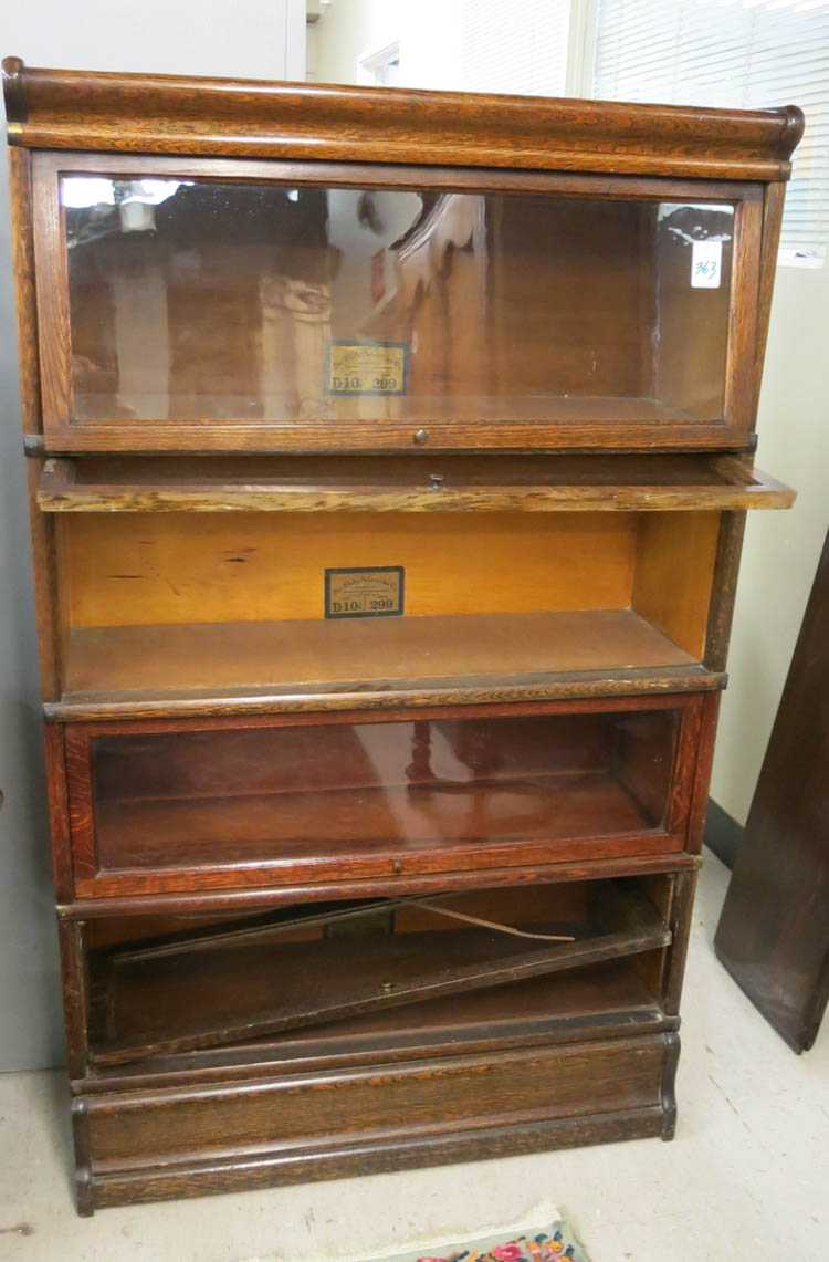 Appraisal: STACKING OAK BOOKCASE The Globe-Wernicke Co Ohio early th century