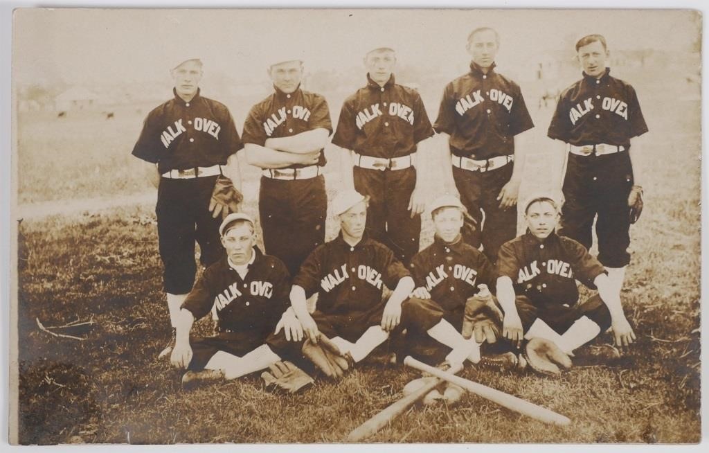 Appraisal: Real photo postcard of an early baseball team dating to