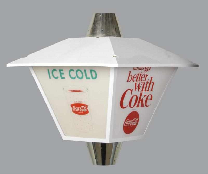 Appraisal: Large Plastic Coca-Cola Lantern Sign Description s Made by Neon