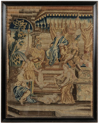 Appraisal: Judgment of Solomon Embroidery probably English early th century or