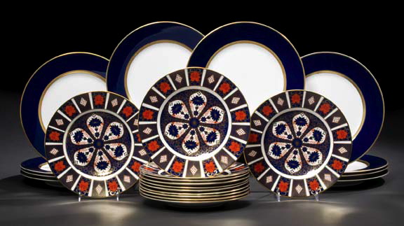 Appraisal: Handsome Set of Ten Fitz and Floyd Cobalt Renaissance Dinner