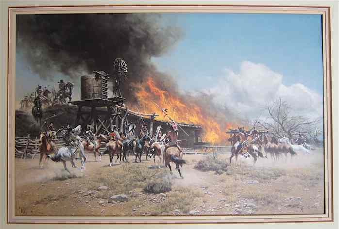 Appraisal: FRANK MC CARTHY COLOR LITHOGRAPH in limited edition Titled ''Burning