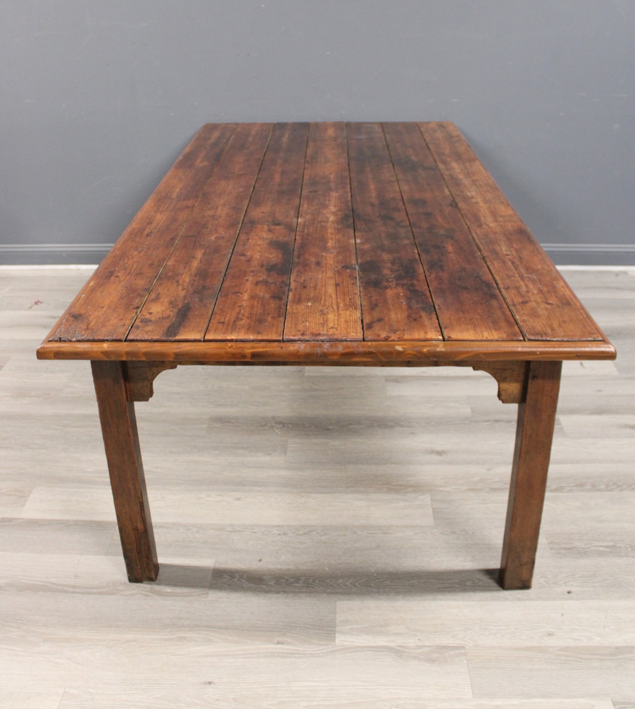 Appraisal: ANTIQUE HARVEST TABLE Nice large size in plank form From