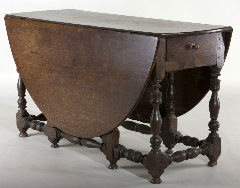 Appraisal: English Jacobean Oak Gate Leg Table th century oval form