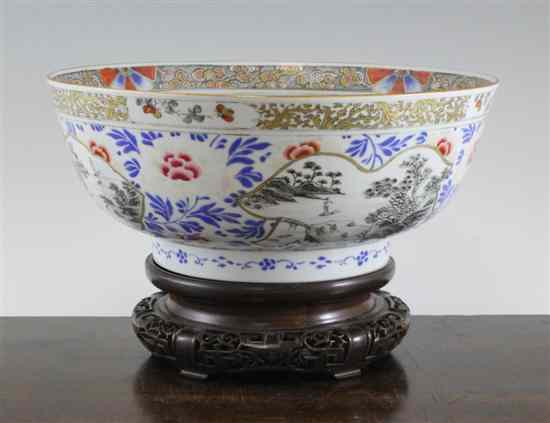 Appraisal: A Chinese famille rose 'fish' punch bowl Qianlong period -