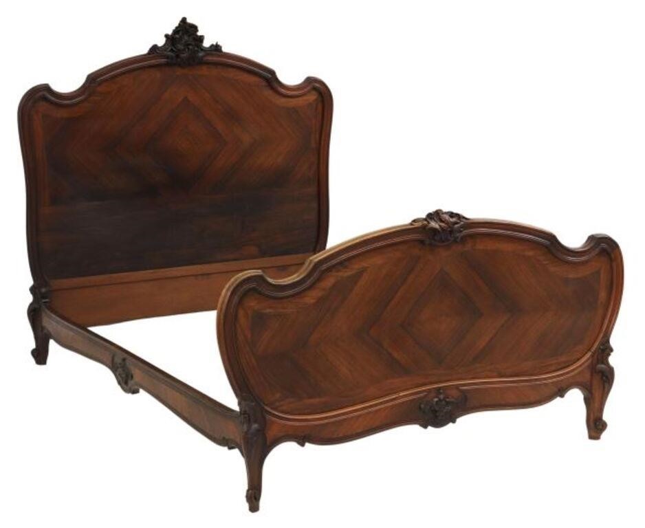 Appraisal: French Louis XV style rosewood bed late th early th