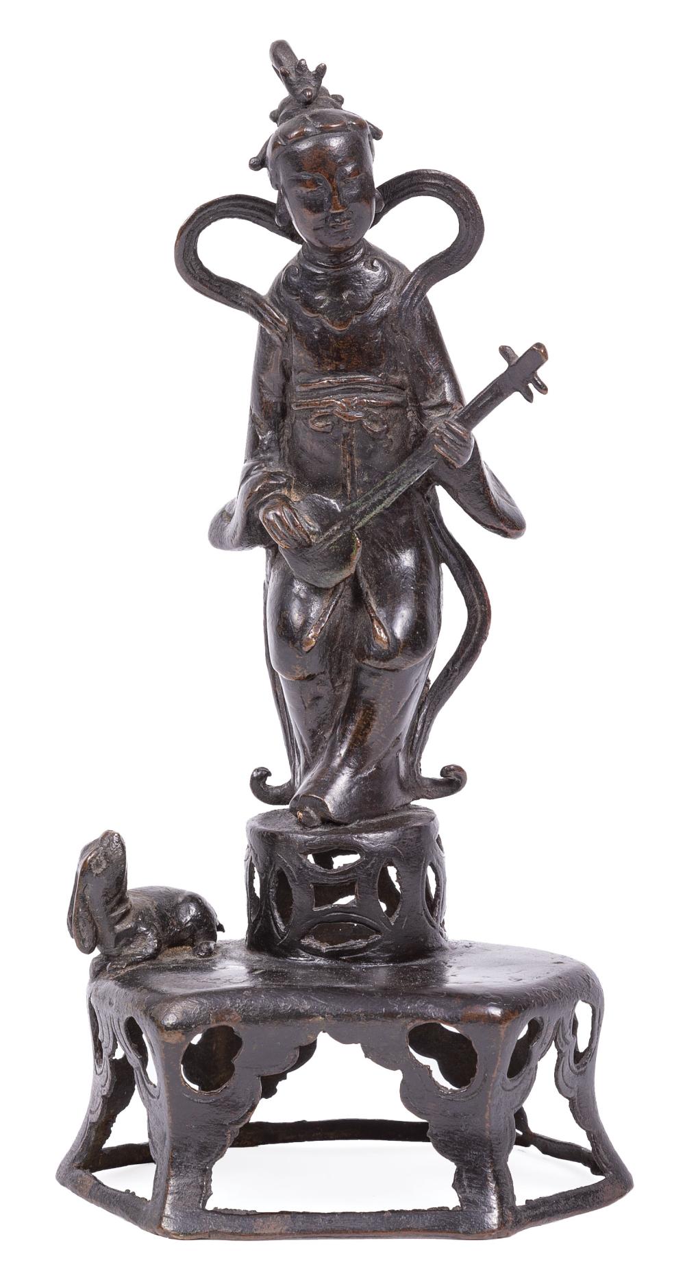 Appraisal: Chinese Bronze Figure of the Moon Goddess Chang'e probably Ming