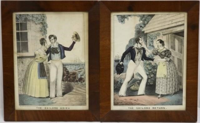 Appraisal: TWO SIMILAR TH C COLORED LITHOGRAPHS BYH R ROBINSON NY