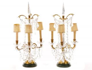 Appraisal: Pair of Continental Crystal Continental th century Matched pair of