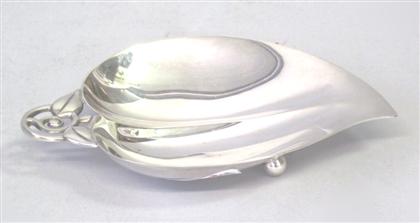 Appraisal: Sterling silver leaf shaped nut dishtiffany co new york ny