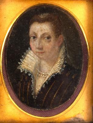 Appraisal: th Century School Portrait miniature of a Young Lady wearing