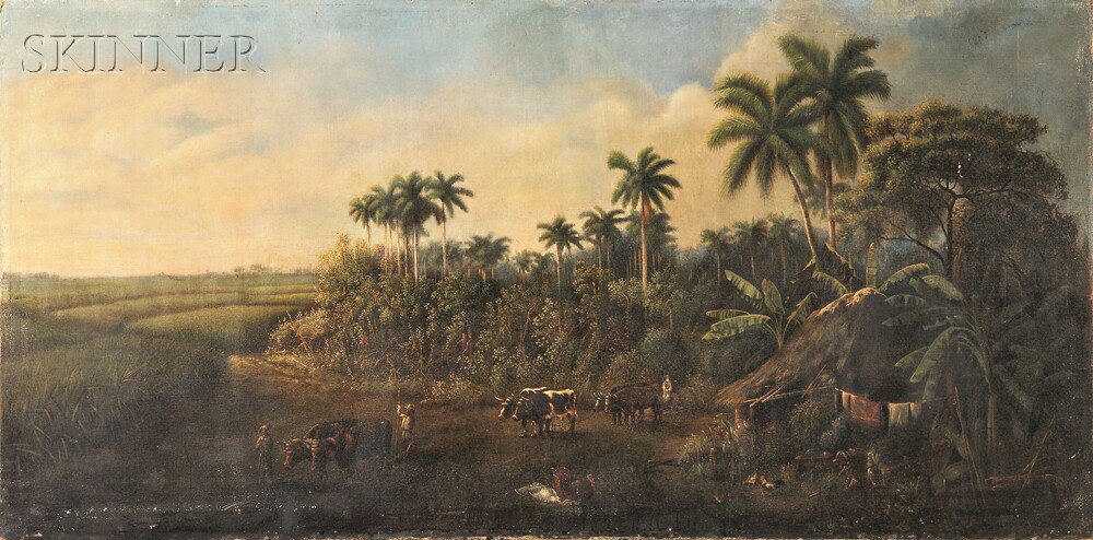 Appraisal: American or Latin American School th Century Tropical Scene with