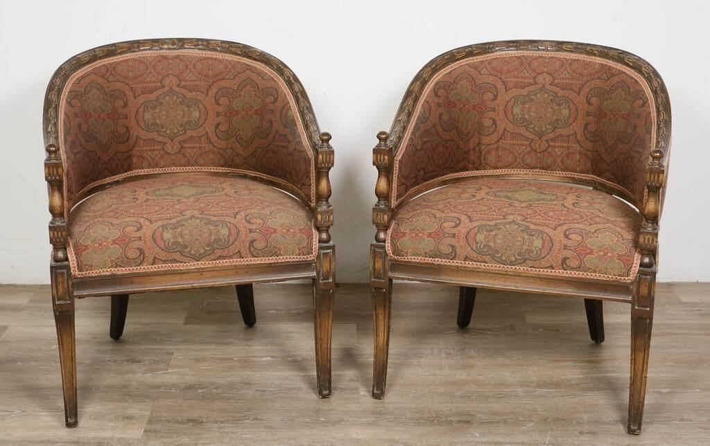 Appraisal: PAIR OF FRENCH STYLE SIDE CHAIRSPair of French style side