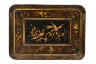 Appraisal: English Lacquered Chinoiserie Papier Mache Tray English early th century