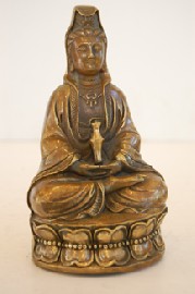 Appraisal: CAST BRONZE ALLOY FIGURE OF GUAN YIN