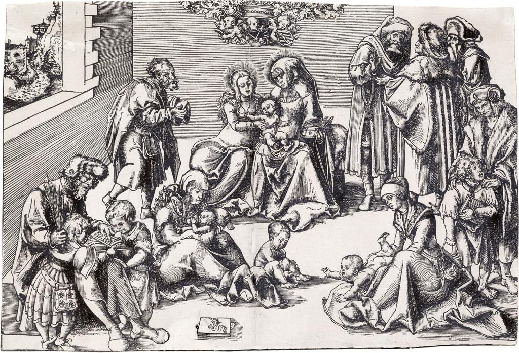 Appraisal: LUCAS CRANACH The Holy Kinship Woodcut circa x mm x